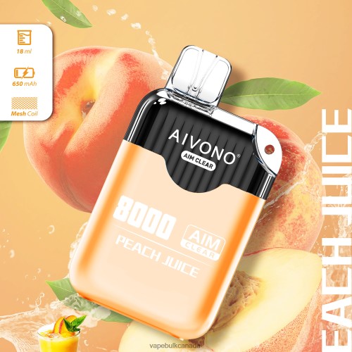 Vape Bulk Canada - Aivono AIM CLEAR 8000 Peach Juice 2J4F60203