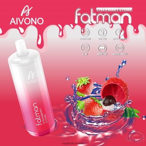 Vape Bulk Canada - Aivono FATMAN 6800 Strawberry Lychee 2J4F6023