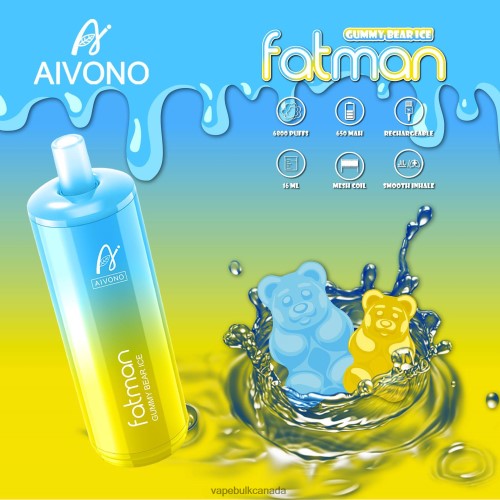 Vape Wholesale Canada - Aivono FATMAN 6800 Gummy Bear Ice 2J4F6032