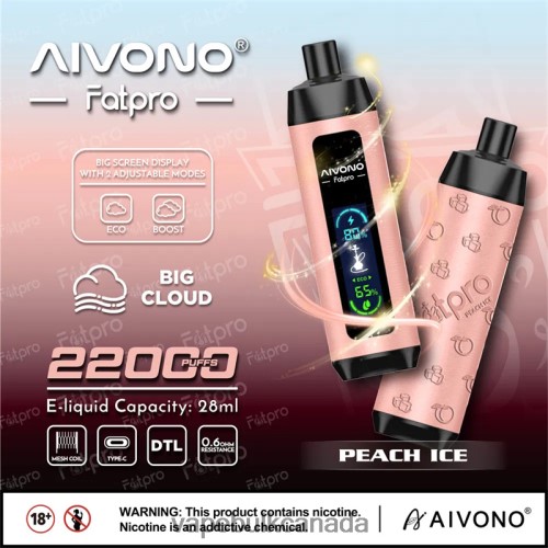 Disposable Vape Wholesale Canada - Aivono Fatpro 22000 Peach Ice 2J4F605