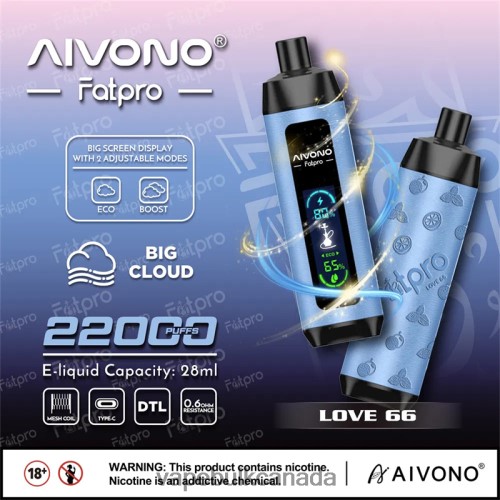 Vape Juice Wholesale Canada - Aivono Fatpro 22000 Love 66 2J4F606