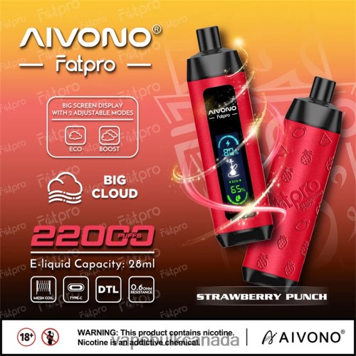 Vape Wholesale - Aivono Fatpro 22000 Strawberry Punch 2J4F608