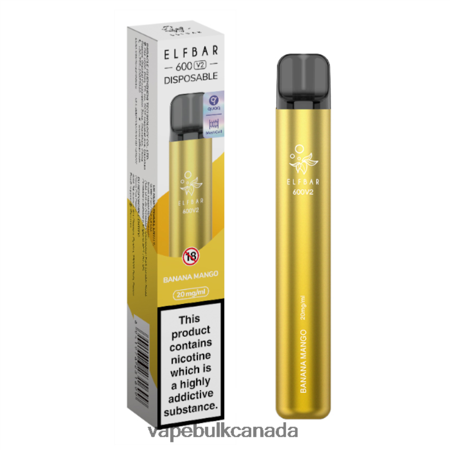 466BLN273 Banana Mango - Vape Bulk Canada ELFBAR 600V2 20mg