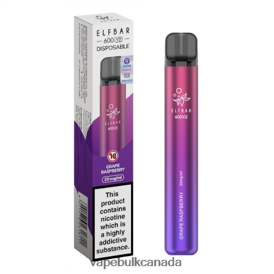 466BLN285 Grape Raspberry - Disposable Vape Wholesale Canada ELFBAR 600V2 20mg