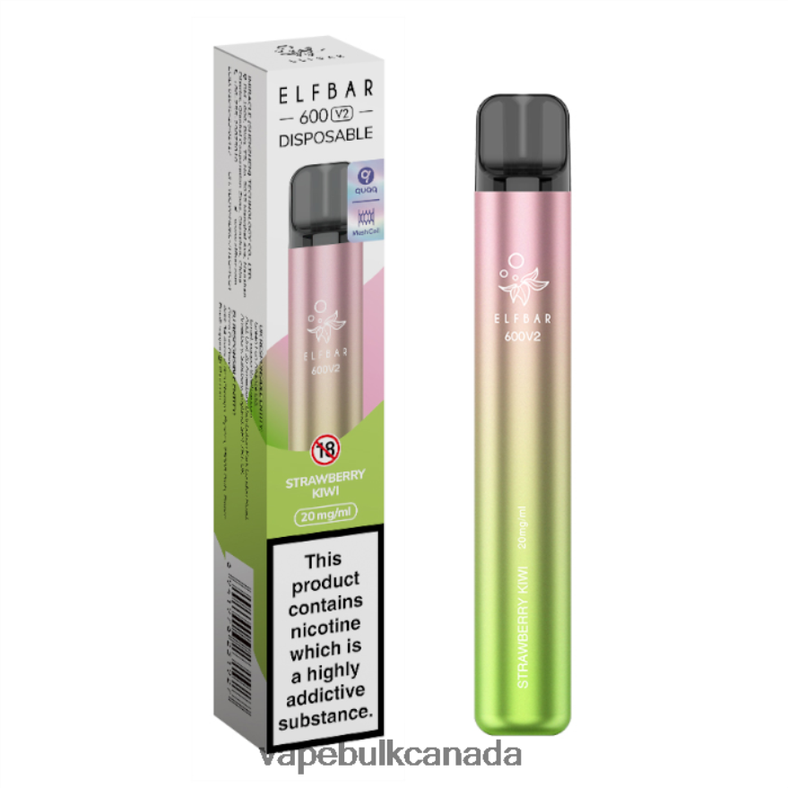 466BLN295 Strawberry Kiwi - Disposable Vape Wholesale Canada ELFBAR 600V2 20mg