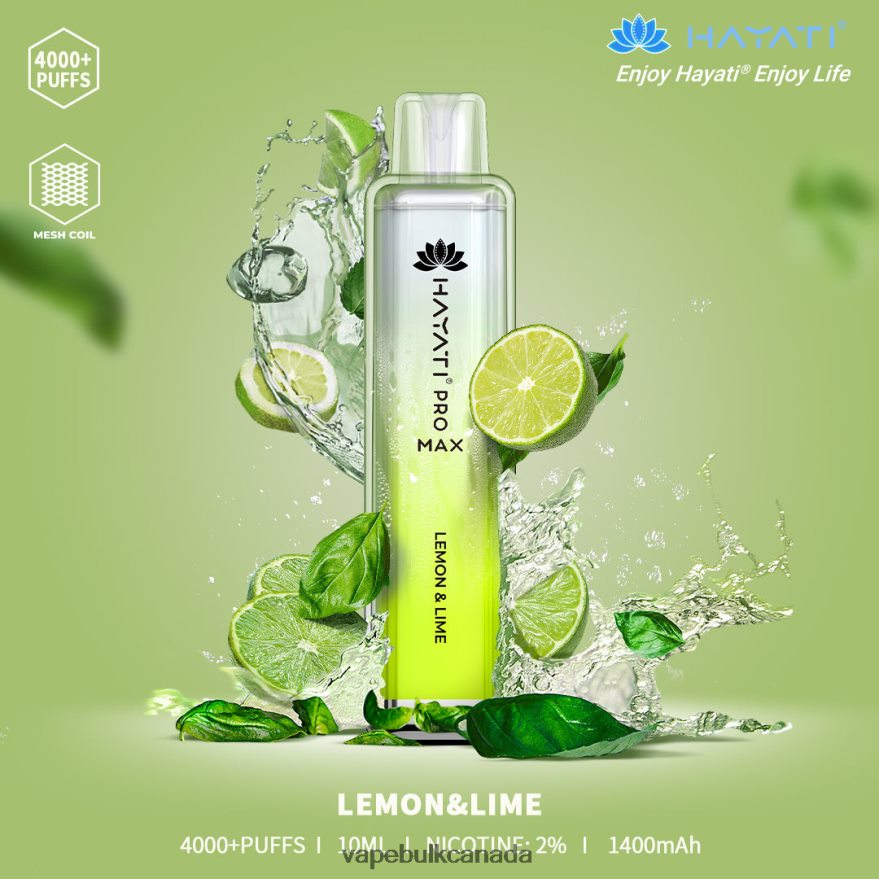 466BLN163 Lemon & Lime - Vape Bulk Canada Hayati Pro Max 4000