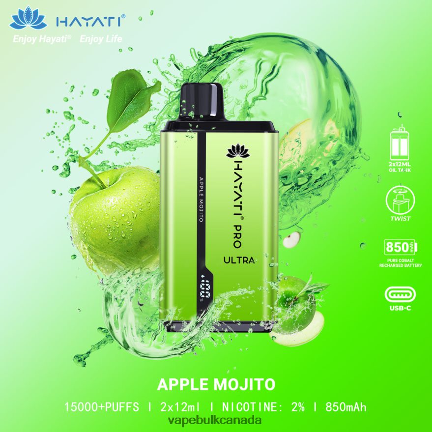 466BLN205 Apple Mojito - Disposable Vape Wholesale Canada Hayati Pro Ultra