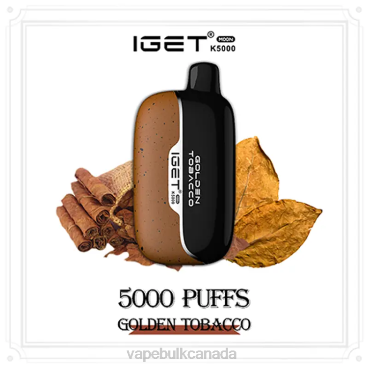 E Cigarette Wholesale - IGET Moon K5000 D40P1 Golden Tobacco