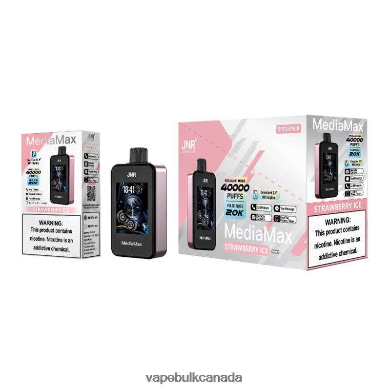 JNR MediaMax 40k Puff 8Z6TB17 Strawberry Ice - Vape at Discounts